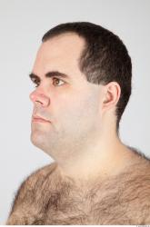 Head Man White Overweight Male Studio Poses